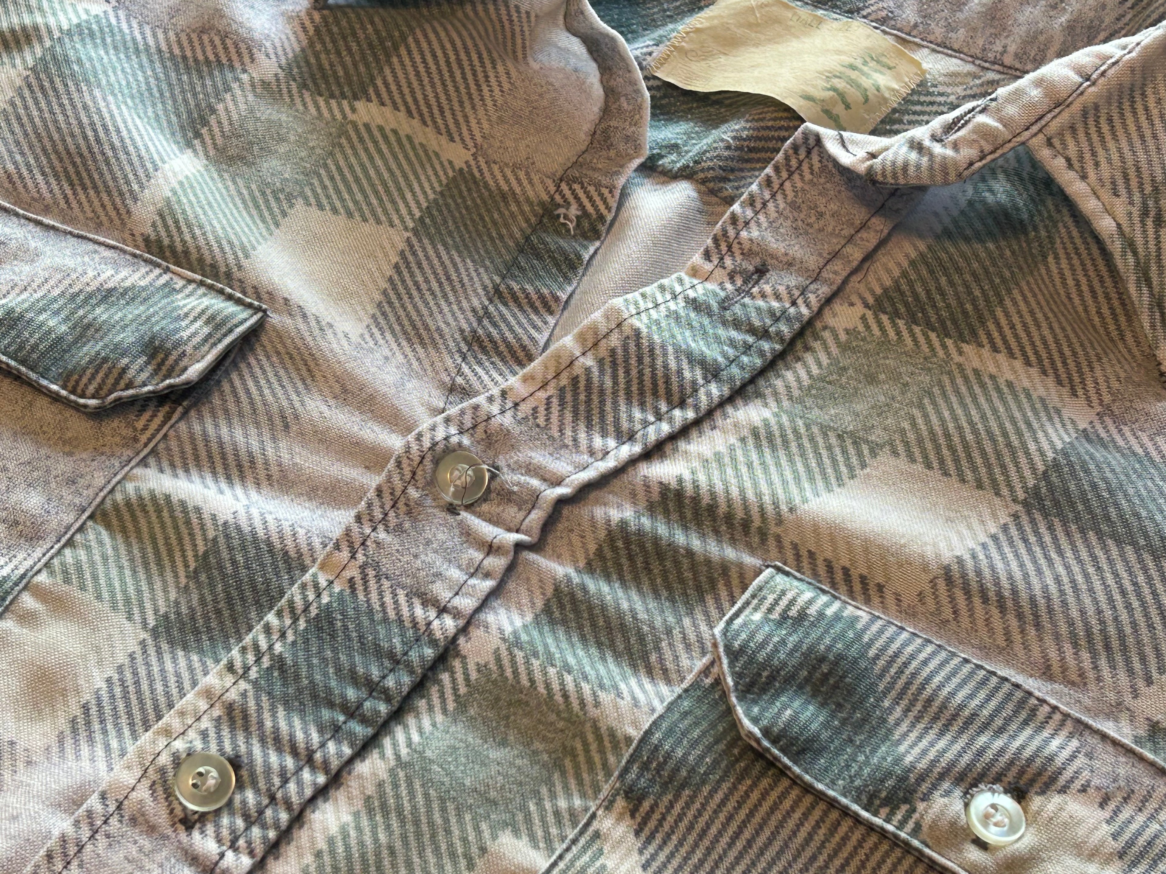 ★SEARSシアーズＵＳＡヴィンテージプリントネルシャツ緑白黒ＸＬ★ピルグリムタウンクラフトカートコバーン★古着屋オクトパスホールド★