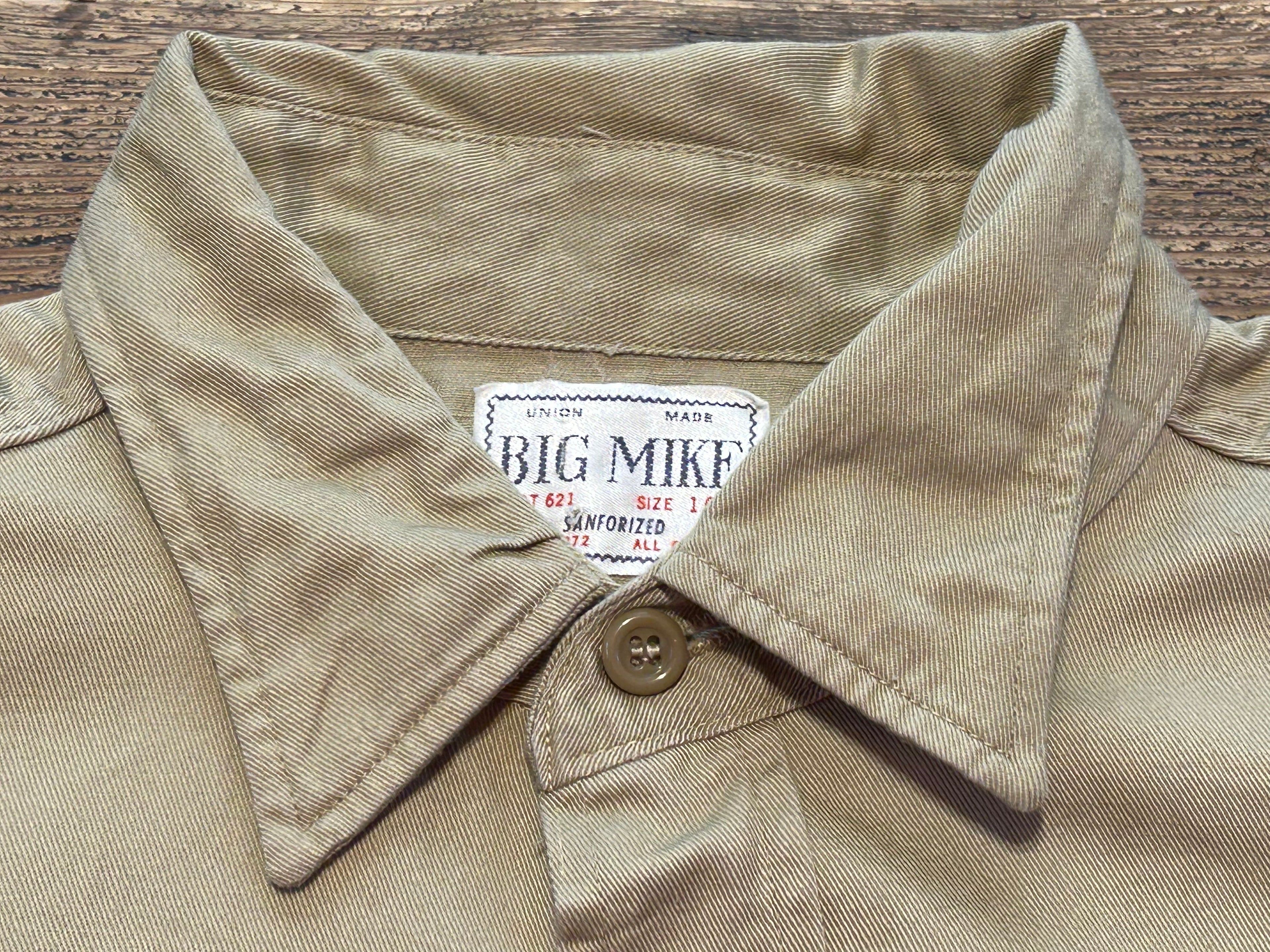 ★BIGMIKEビッグマイクＵＳＡ製アメリカ製ヴィンテージチノワークシャツＬ★シアーズピルグリムペニーズタウンクラフトアメカジ古着屋★