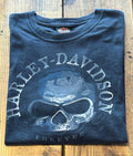 ★HARLEYDAVIDSONハーレーダビッドソンＵＳＡ製アメリカ製ヴィンテージスカル＆クジラＴシャツ黒ブラックＸＬ★古着屋オクトパスホールド★