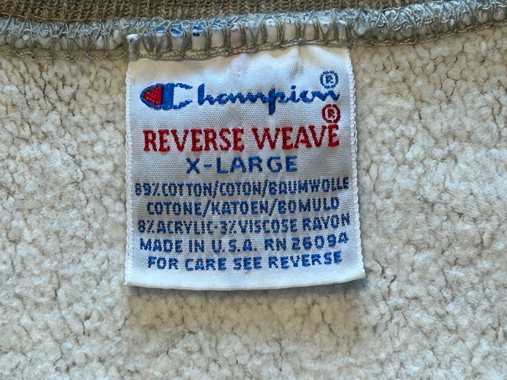 ★CHAMPIONチャンピオン刺繍タグヴィンテージリバースウィーブカレッジ３段プリントスウェットオレンジＬ★古着屋オクトパスホールド★