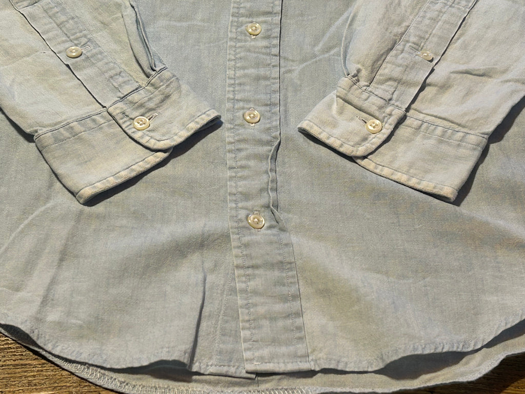 ★RALPH LAURENラルフローレンヴィンテージシャンブレーシャツＬ★ブレアブレイクRRLポロPOLOラグビーRUGBY★古着屋オクトパスホールド★