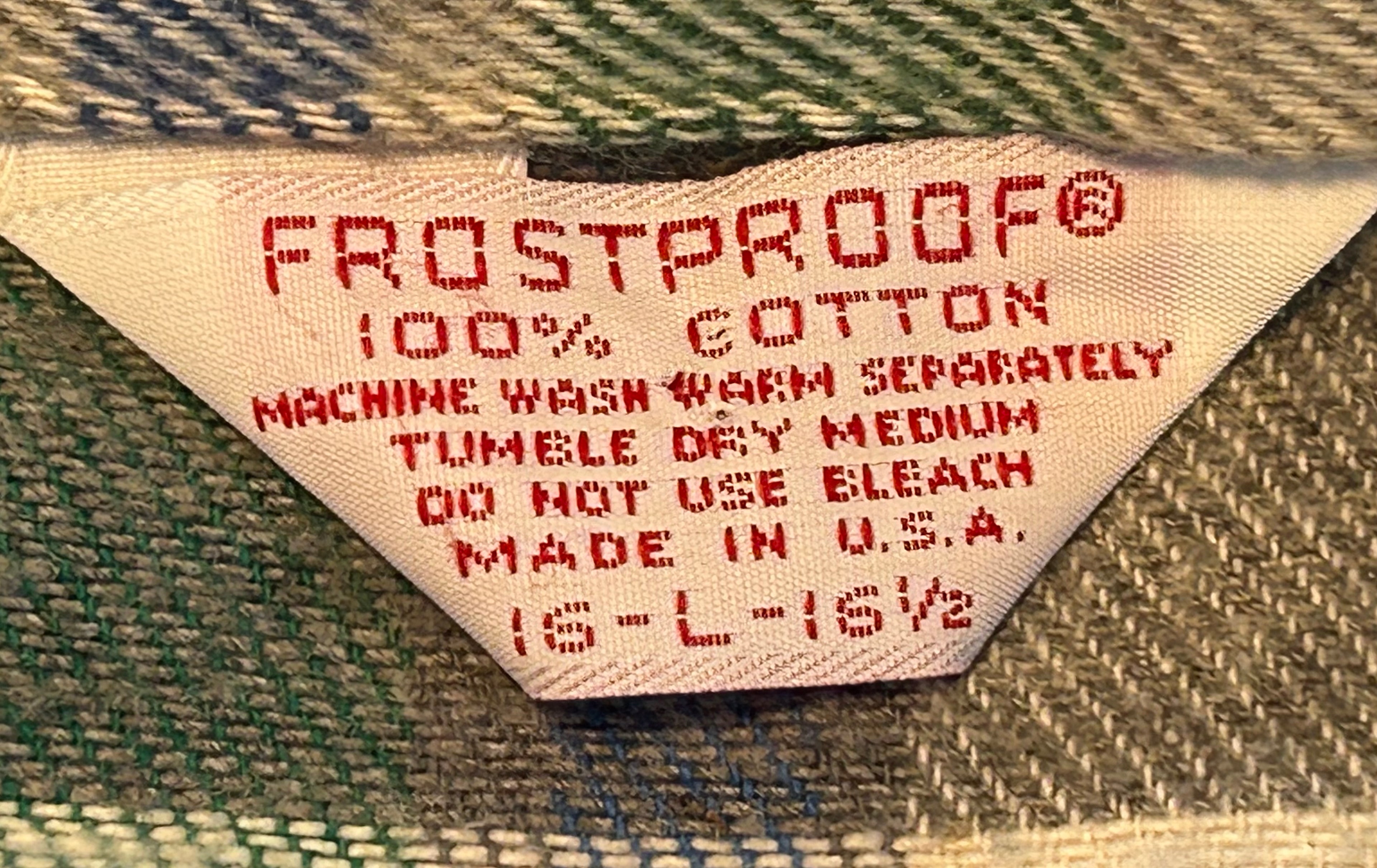 ★FROSTPROOFフロストプルーフＵＳＡ製アメリカ製ヴィンテージヘビーネルシャツ緑系ＸＬ★ビッグマックファイブ古着屋オクトパスホールド★