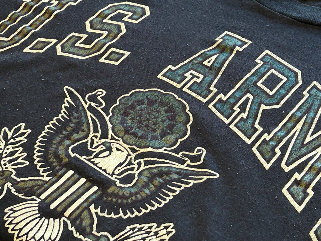 ★ARTEXアルテックスＵＳＡ製アメリカ製ヴィンテージミリタリーＴシャツ黒ブラックＬ★カレッジアメカジ★古着屋オクトパスホールド★