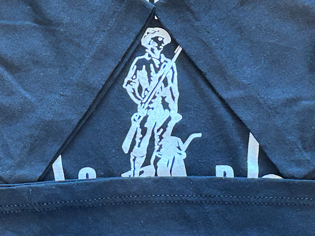 ★JERZEESジャージーズUSA製アメリカ製ヴィンテージミリタリーＴシャツ黒ブラックＬ★カレッジアメカジ★古着屋オクトパスホールド★