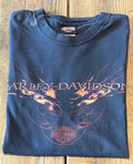 ★HARLEY DAVIDSONハーレーダビッドソンＵＳＡ製アメリカ製ヴィンテージ海賊パイレーツＴシャツ黒ブラックＬ★古着屋オクトパスホールド★