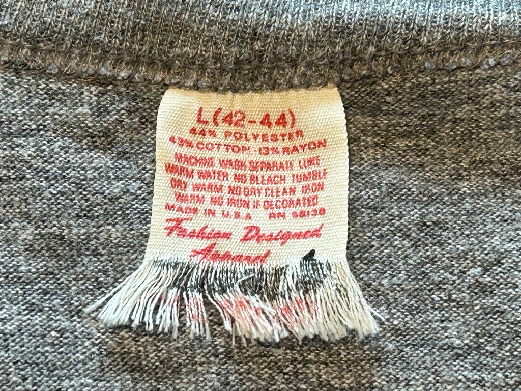 ★ウルフ＆サンズ社製ＵＳＡ製アメリカ製ヴィンテージUCLAカレッジサッカープリントＴシャツ灰グレーＬ★古着屋オクトパスホールド★