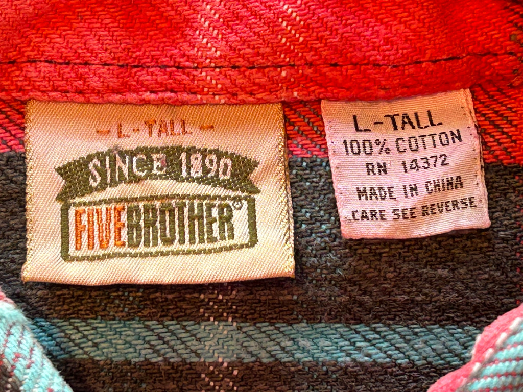 ★FIVEBROTHERファイブブラザーヴィンテージヘビーネルシャツ好配色ＸＬ★シアーズピルグリムペニーズタウンクラフト★オクトパスホールド
