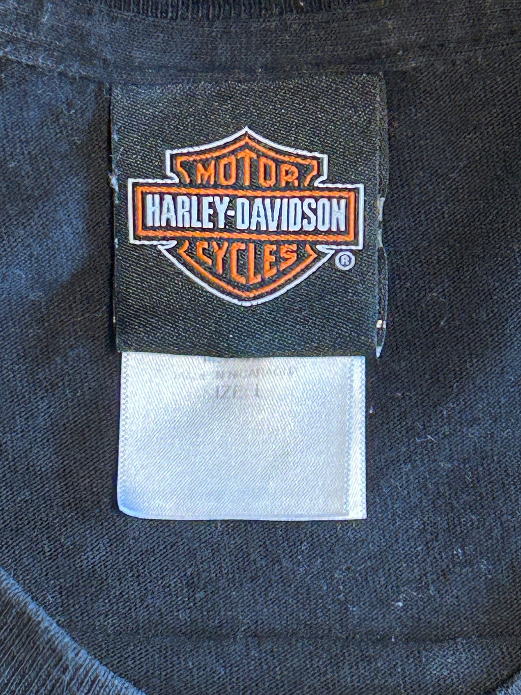 ★HARLEY DAVIDSONハーレーダビッドソンスカル＆トランプ＆ブードゥー教プリントＴシャツ黒ブラックＬ★古着屋オクトパスホールド★