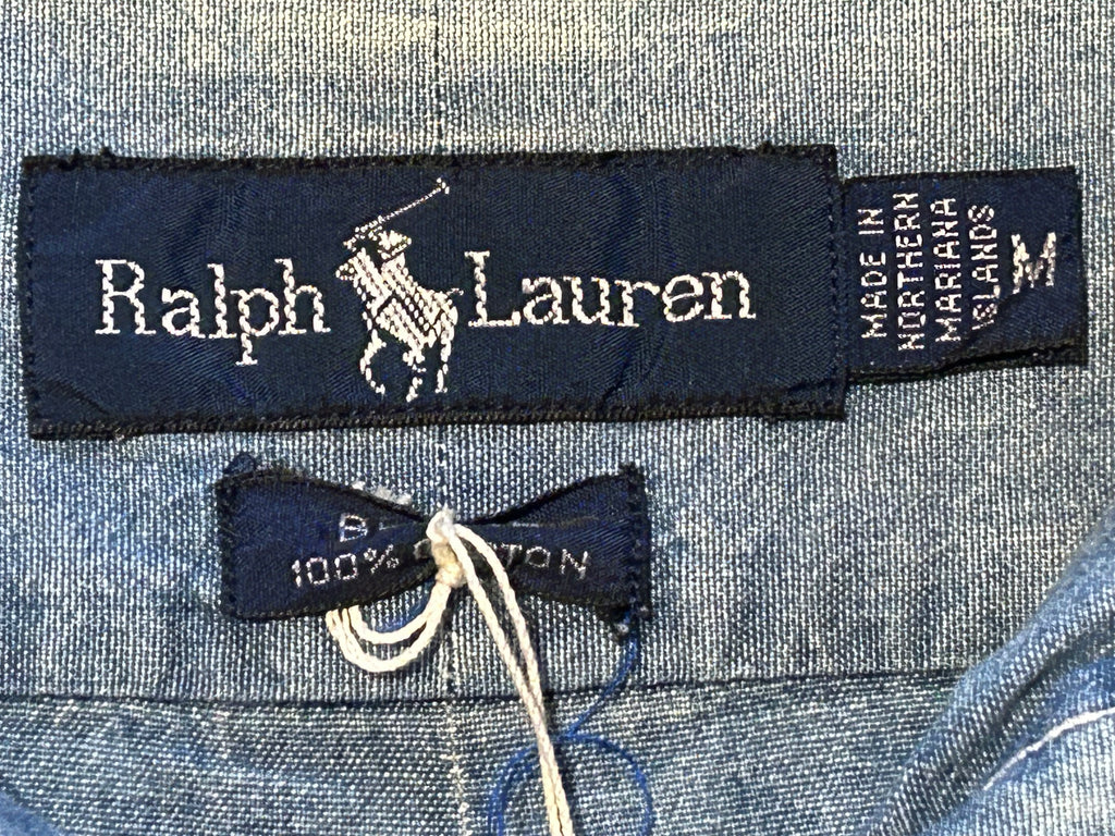 ★RALPH LAURENラルフローレンヴィンテージデニムシャツＬ★ブレアブレイクRRLポロPOLOラグビーRUGBYポロベア★古着屋オクトパスホールド★