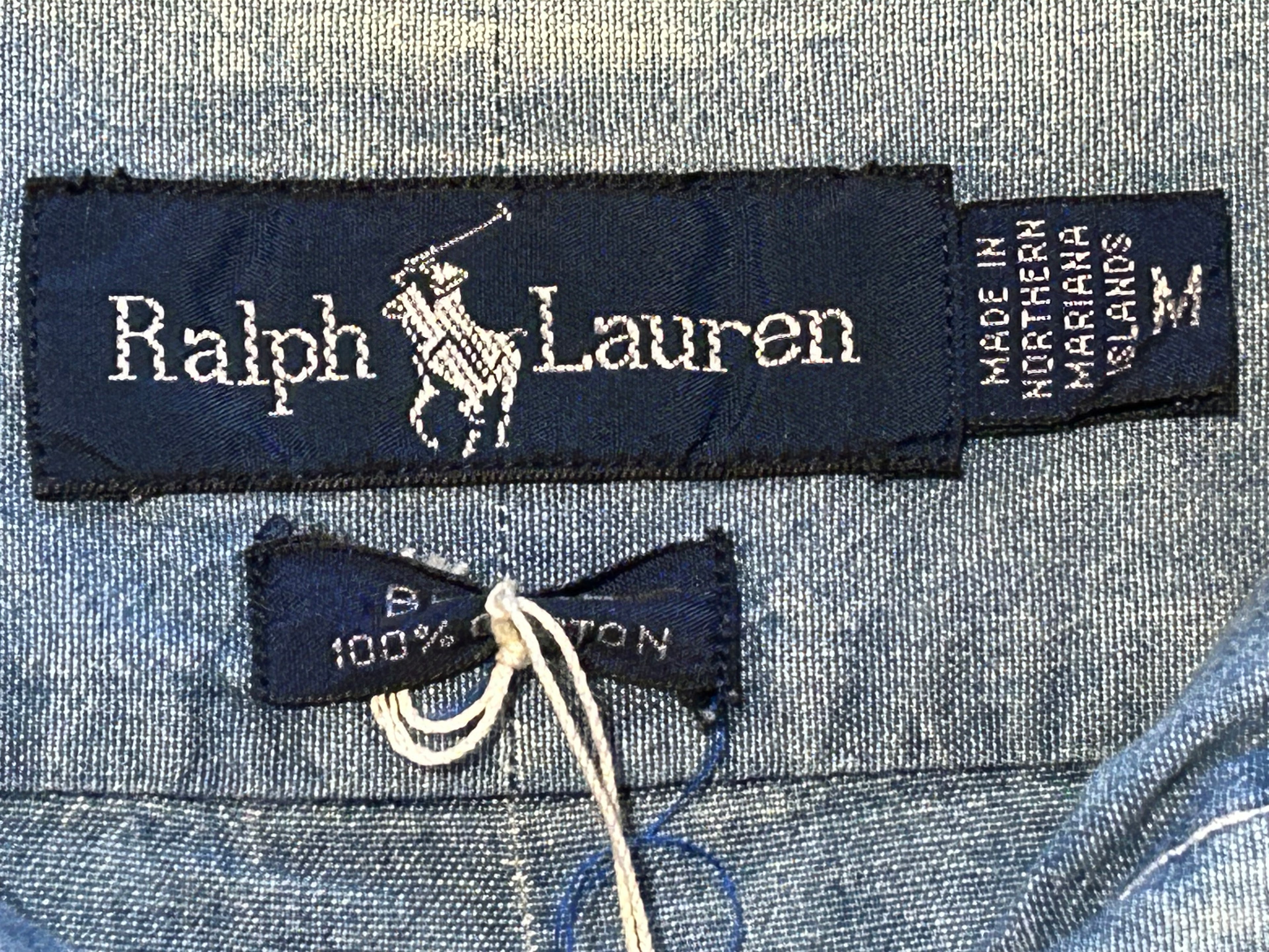 ★RALPH LAURENラルフローレンヴィンテージデニムシャツＬ★ブレアブレイクRRLポロPOLOラグビーRUGBYポロベア★古着屋オクトパスホールド★
