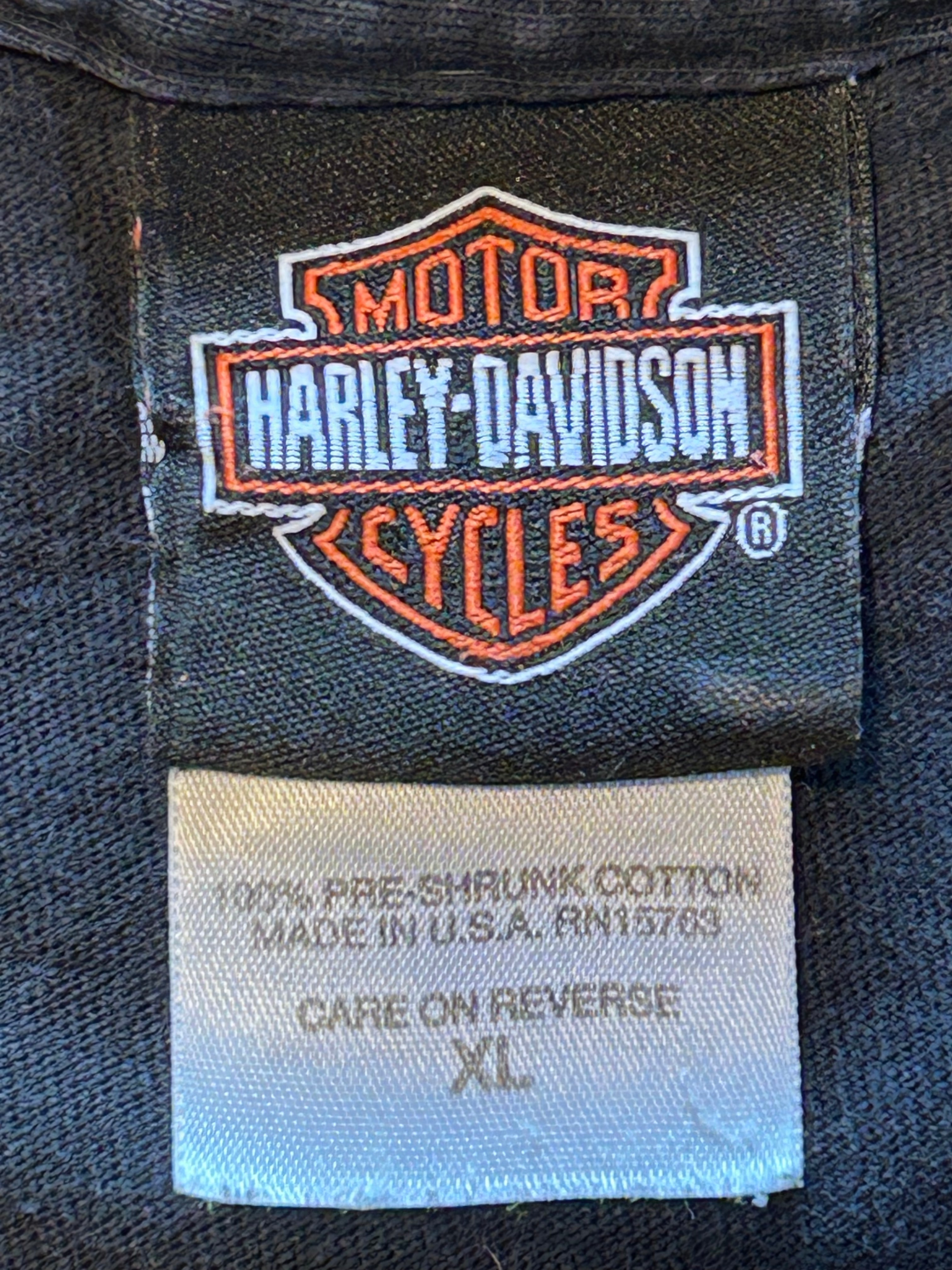 ★HARLEY DAVIDSONハーレーダビッドソンＵＳＡ製アメリカ製ヴィンテージ海賊パイレーツＴシャツ黒ブラックＬ★古着屋オクトパスホールド★