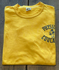 ★RUSSELLラッセルＵＳＡ製アメリカ製ヴィンテージカレッジプリントＴシャツ黄イエローＬ★ミリタリーアメカジ古着屋オクトパスホールド★
