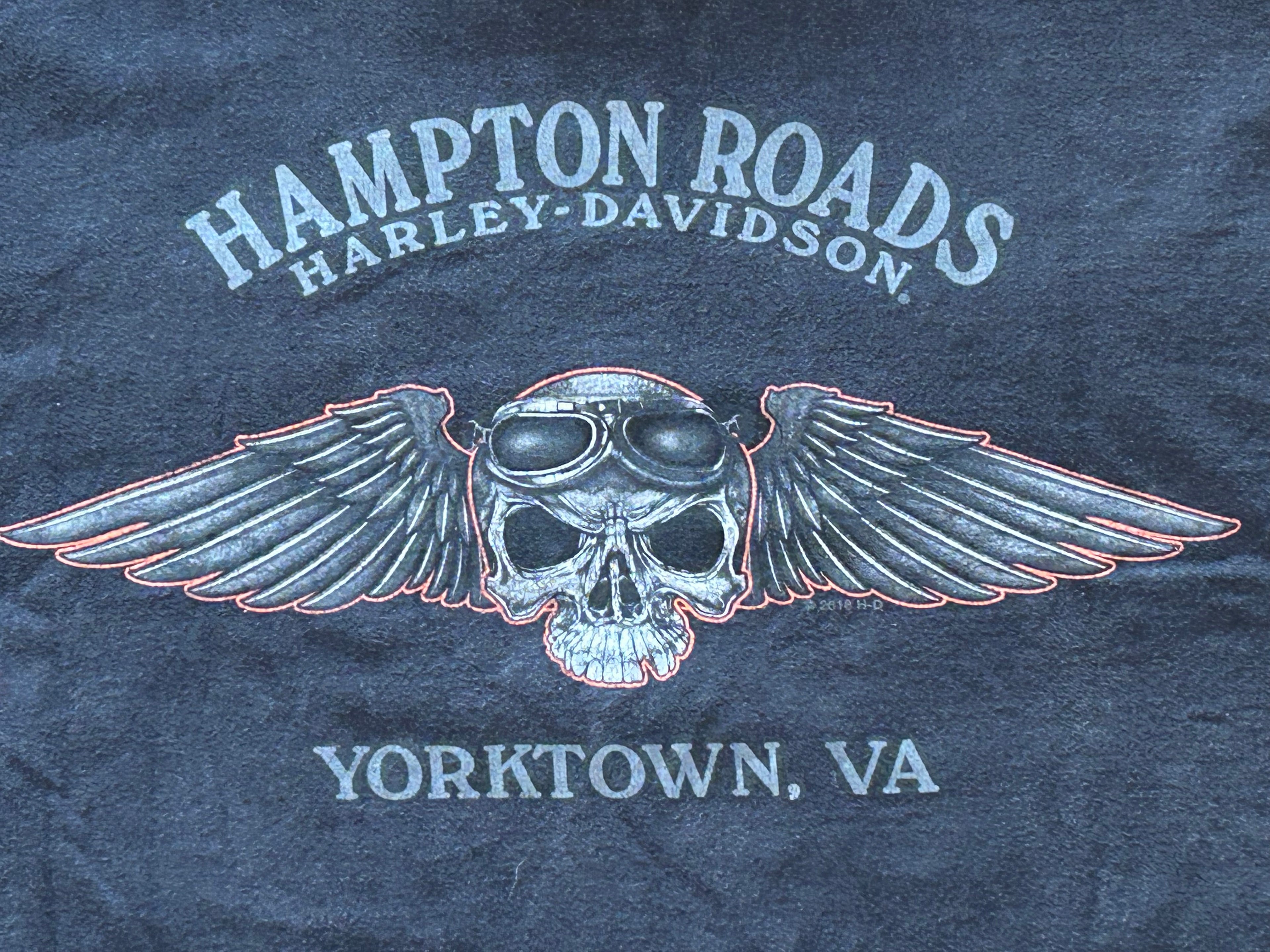 ★HARLEY DAVIDSONハーレーダビッドソンＵＳＡ製アメリカ製ヴィンテージスカルウイングＴシャツ黒ブラックＬ★古着屋オクトパスホールド★