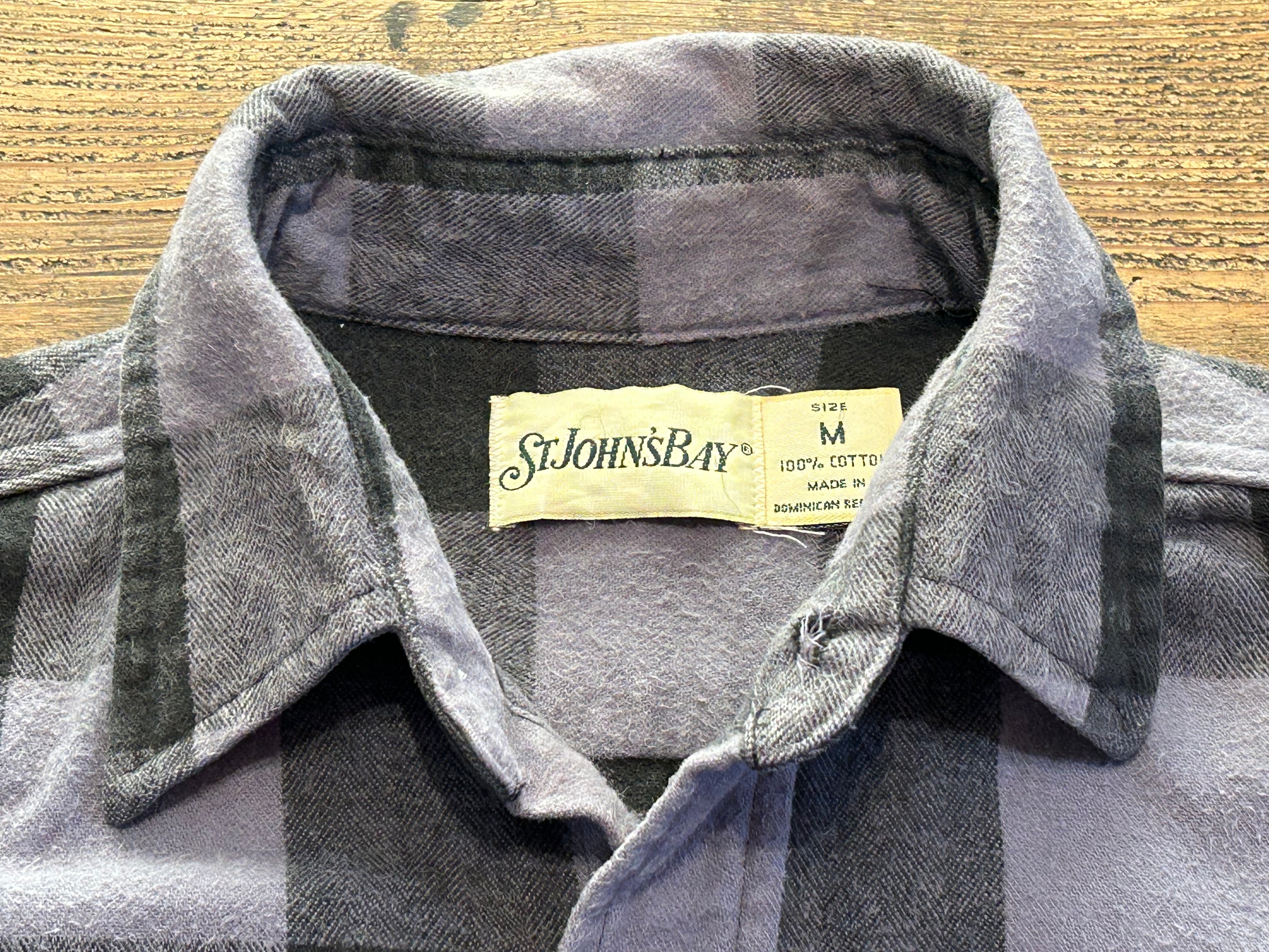 ★STJOHNSBAYセントジョンズベイBIGMACビッグマックＵＳＡ製アメリカ製80s90sヴィンテージネルシャツ黒灰Ｍ④★古着屋オクトパスホールド★