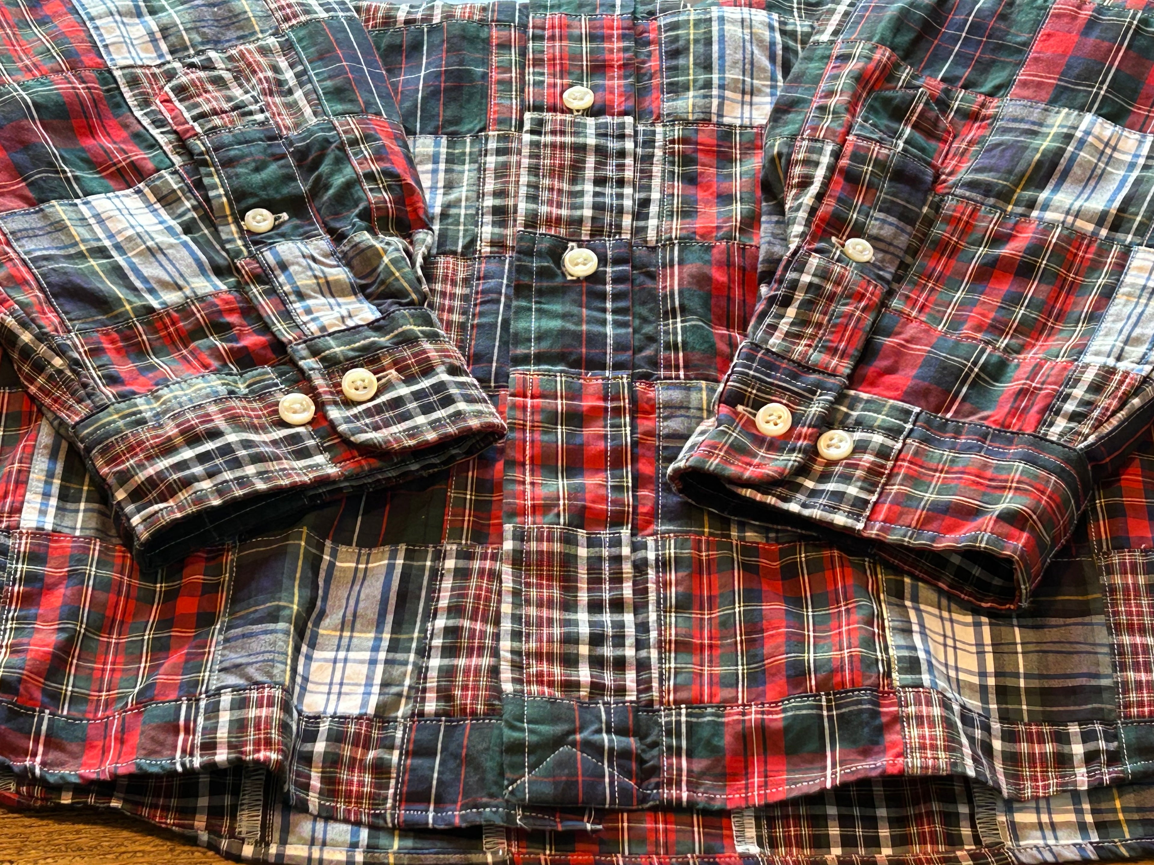 ★RALPH LAURENラルフローレンヴィンテージパッチワークシャツ②ＸＬ★RRLポロPOLOラグビーRUGBYラグビー限定★古着屋オクトパスホールド★