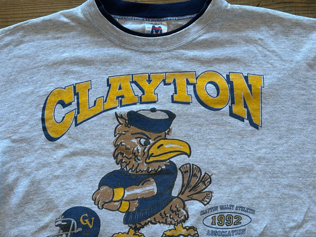 ★クレイトンカレッジＵＳＡ製アメリカ製ヴィンテージ動物マスコットキャラＴシャツＬ★ミリタリーアメカジ★古着屋オクトパスホールド★