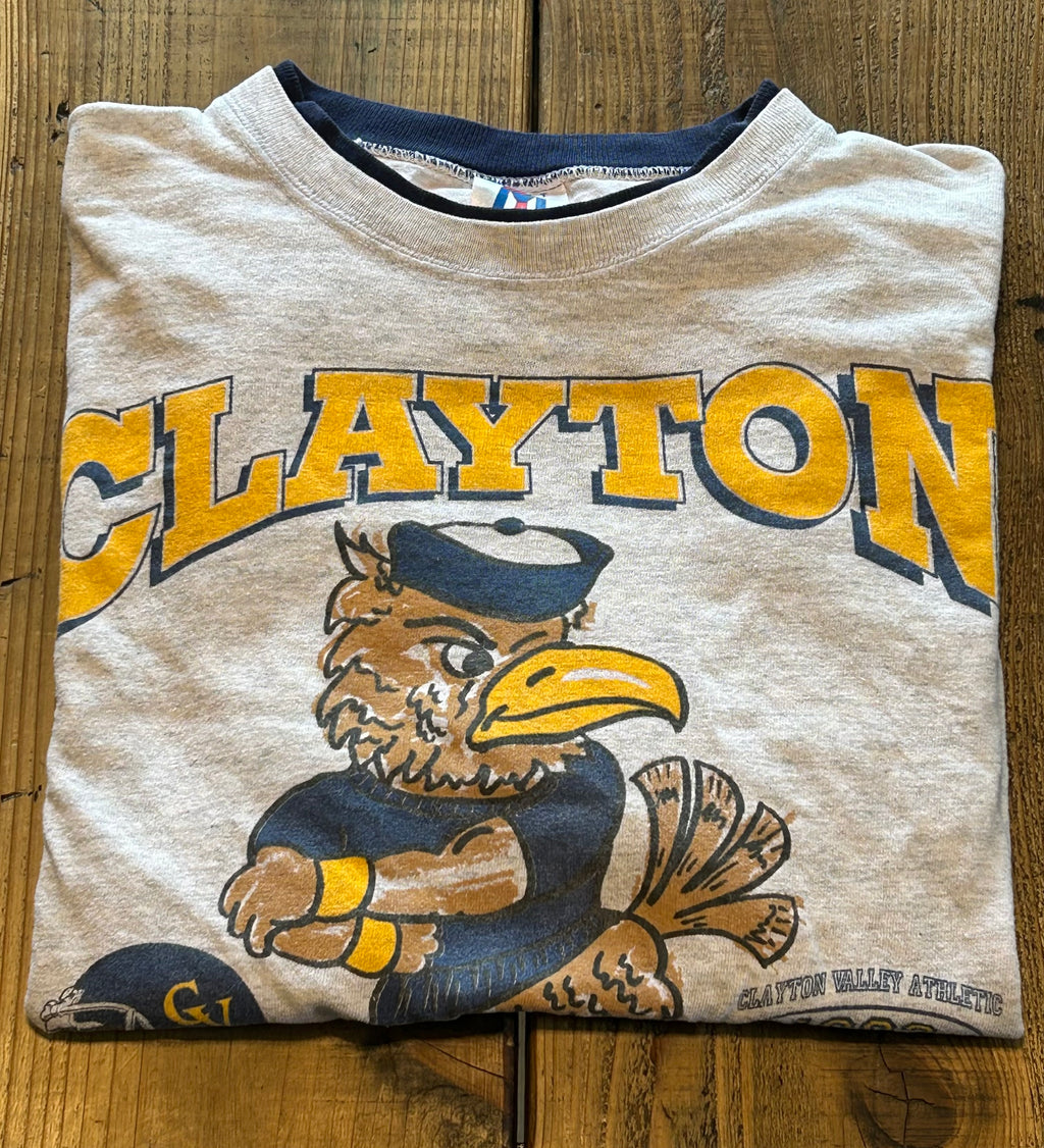 ★クレイトンカレッジＵＳＡ製アメリカ製ヴィンテージ動物マスコットキャラＴシャツＬ★ミリタリーアメカジ★古着屋オクトパスホールド★