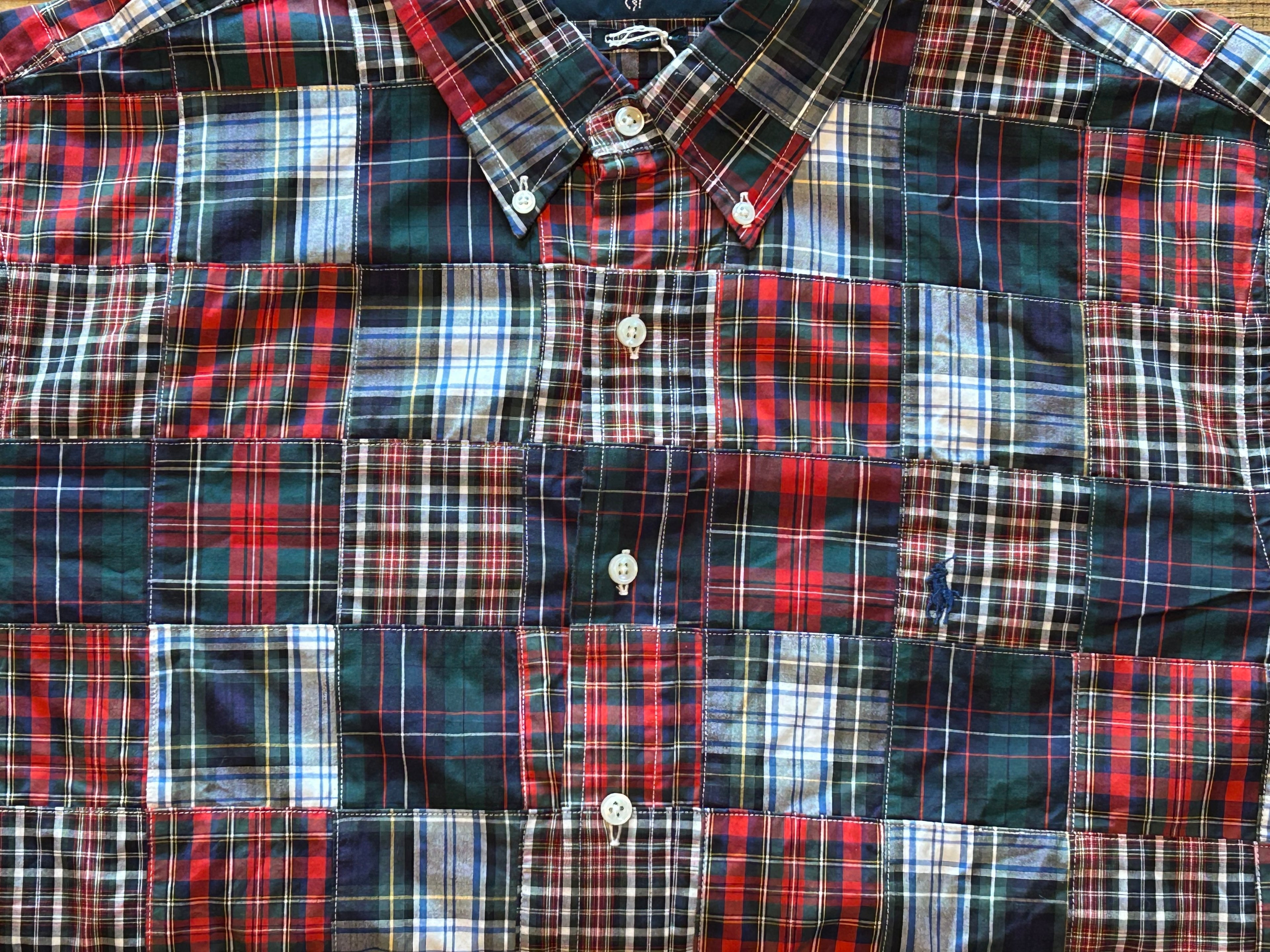 ★RALPH LAURENラルフローレンヴィンテージパッチワークシャツ②ＸＬ★RRLポロPOLOラグビーRUGBYラグビー限定★古着屋オクトパスホールド★