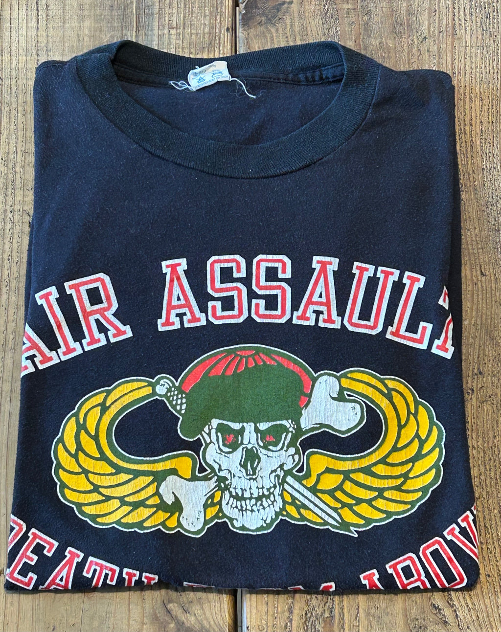 ★ARTEXアルテックスＵＳＡ製アメリカ製ヴィンテージミリタリーＴシャツ黒ブラックＬ★アメカジカレッジ★古着屋オクトパスホールド★