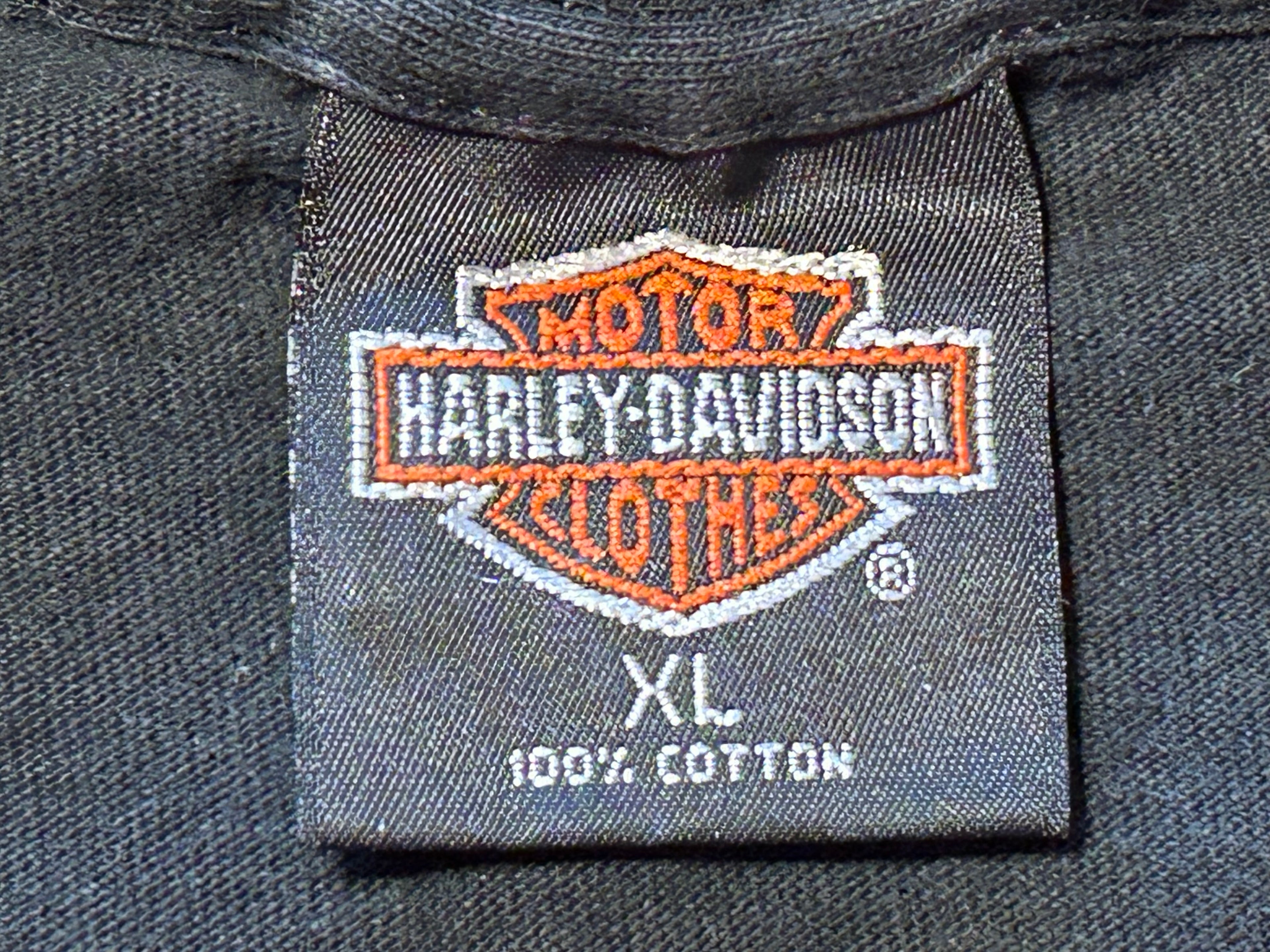★HARLEY DAVIDSONハーレーダビッドソンUSA製アメリカ製80sヴィンテージ両面プリントＴシャツ黒ブラックＸＬ★古着屋オクトパスホールド★