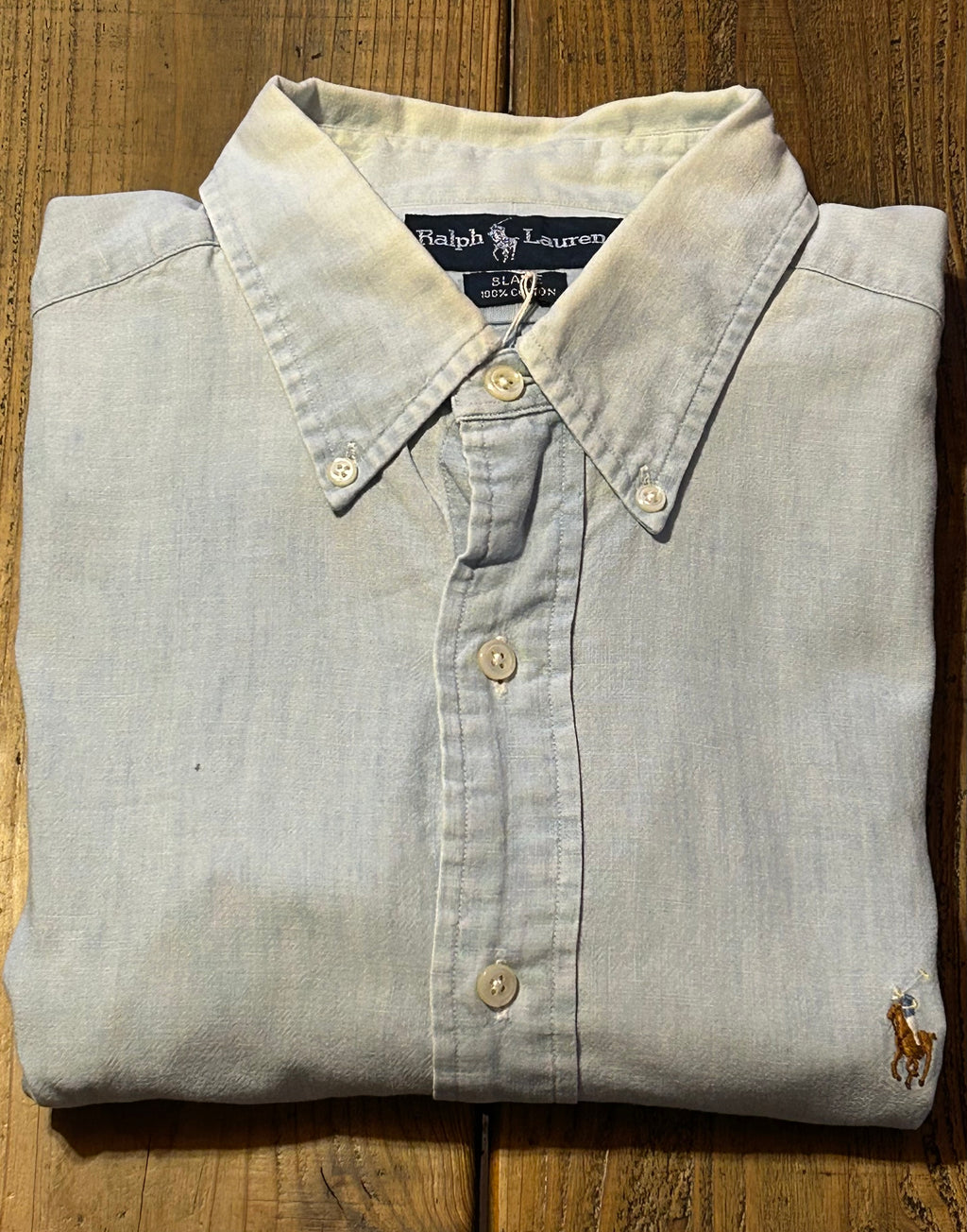 ★RALPH LAURENラルフローレンヴィンテージシャンブレーシャツＬ★ブレアブレイクRRLポロPOLOラグビーRUGBY★古着屋オクトパスホールド★