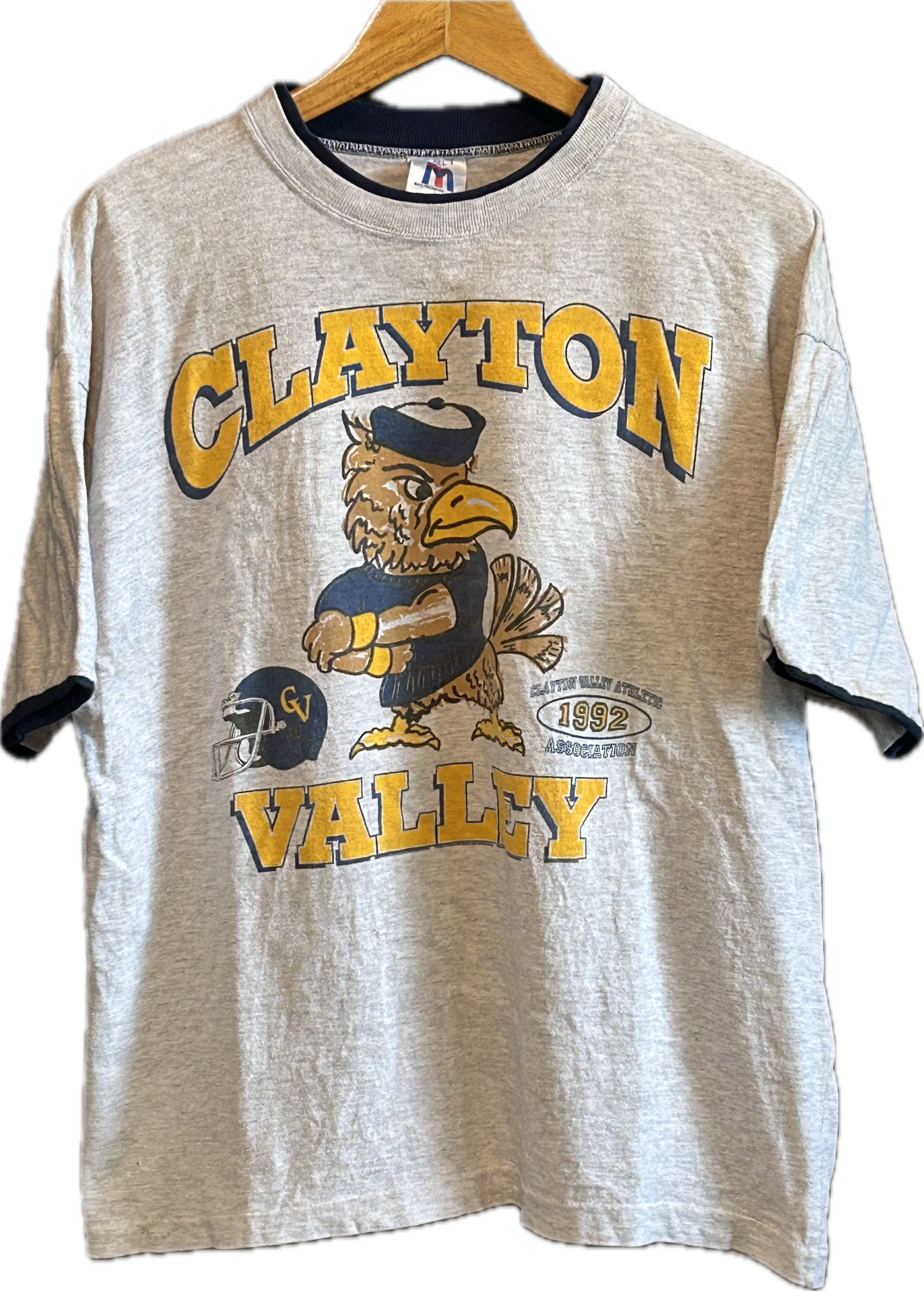 ★クレイトンカレッジＵＳＡ製アメリカ製ヴィンテージ動物マスコットキャラＴシャツＬ★ミリタリーアメカジ★古着屋オクトパスホールド★