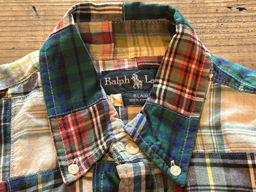 ★RALPH LAURENラルフローレンヴィンテージパッチワークシャツ①ＸＬ★RRLポロPOLOラグビーRUGBYラグビー限定★古着屋オクトパスホールド★