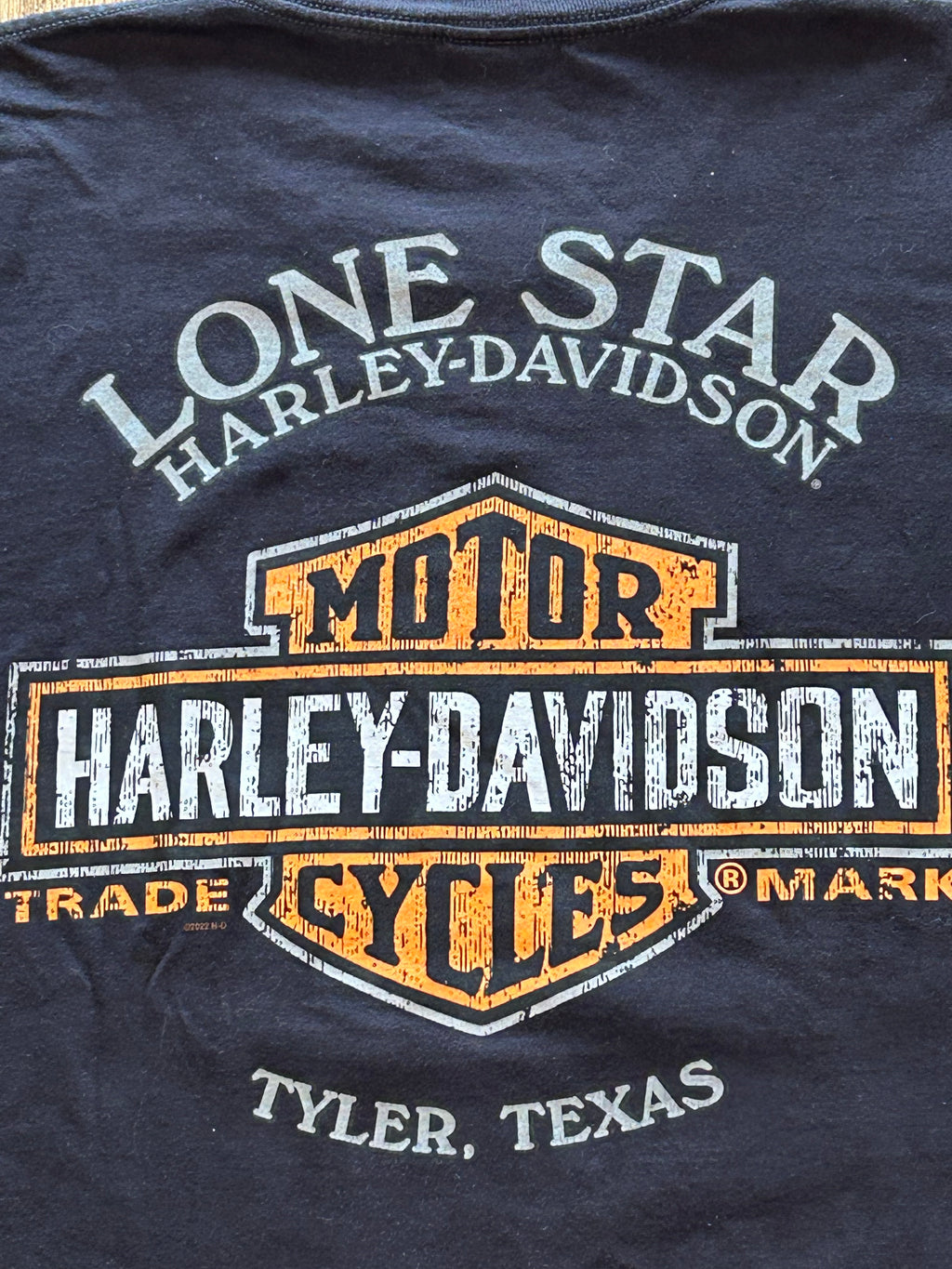 ★HARLEY DAVIDSONハーレーダビッドソンＵＳＡ製アメリカ製レッドスカル＆ローンスターＴシャツ黒ブラックＬ★古着屋オクトパスホールド★