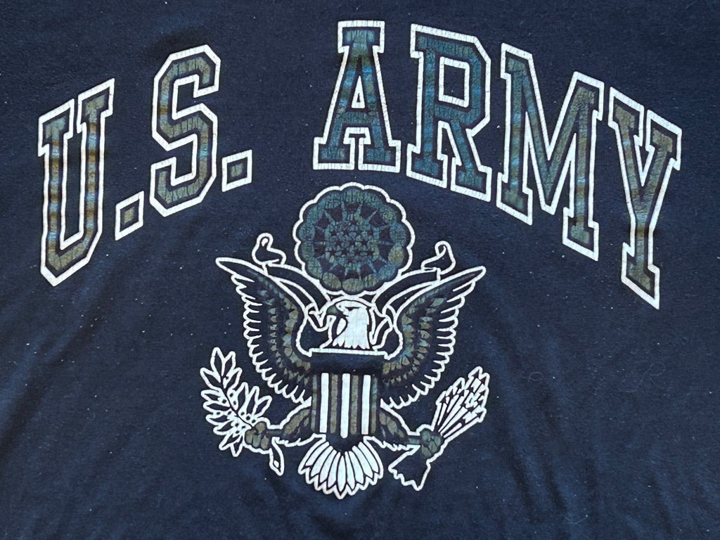 ★ARTEXアルテックスＵＳＡ製アメリカ製ヴィンテージミリタリーＴシャツ黒ブラックＬ★カレッジアメカジ★古着屋オクトパスホールド★