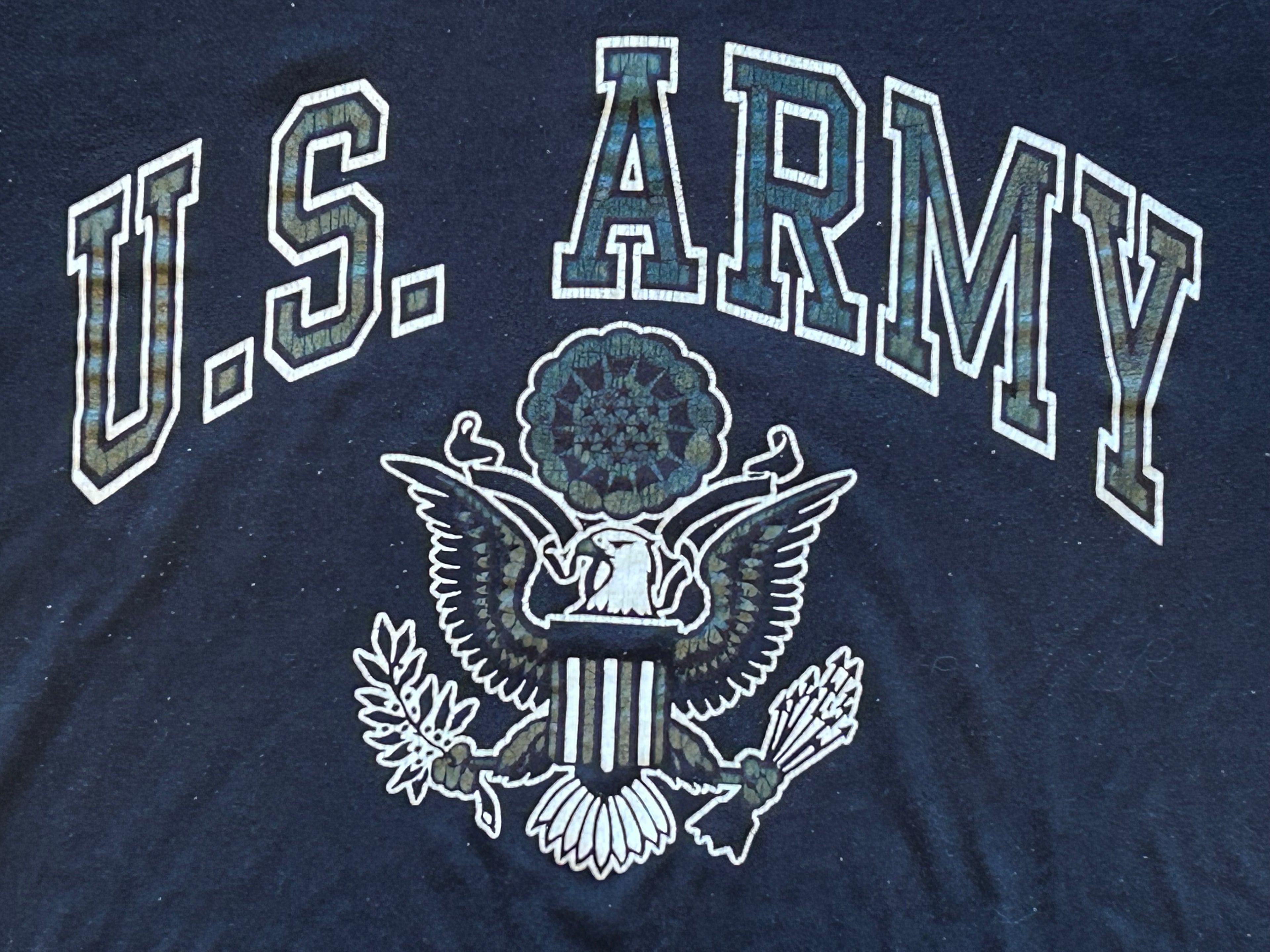 ★ARTEXアルテックスＵＳＡ製アメリカ製ヴィンテージミリタリーＴシャツ黒ブラックＬ★カレッジアメカジ★古着屋オクトパスホールド★