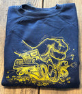 ★SPORTSWEARスポーツウェアRUSSELLラッセルＵＳＡ製アメリカ製ヴィンテージスクラップカープリントスウェットシャツ紺ネイビーＸＬ★古着屋オクトパスホールド★
