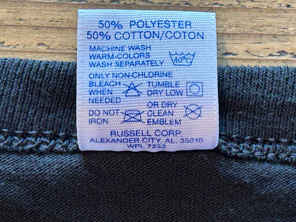 ★RUSSELLラッセルＵＳＡ製アメリカ製ヴィンテージトゥーフェイスＴシャツ黒ブラックＬ★ミリタリーアメカジ★古着屋オクトパスホールド★