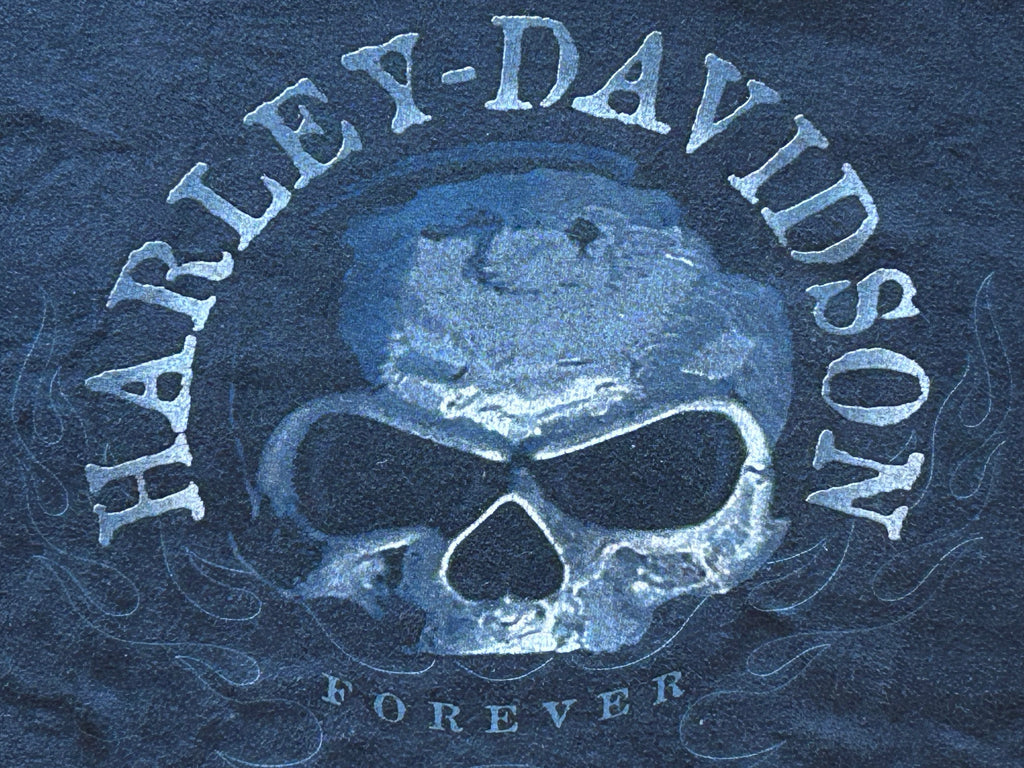 ★HARLEYDAVIDSONハーレーダビッドソンＵＳＡ製アメリカ製ヴィンテージスカル＆クジラＴシャツ黒ブラックＸＬ★古着屋オクトパスホールド★