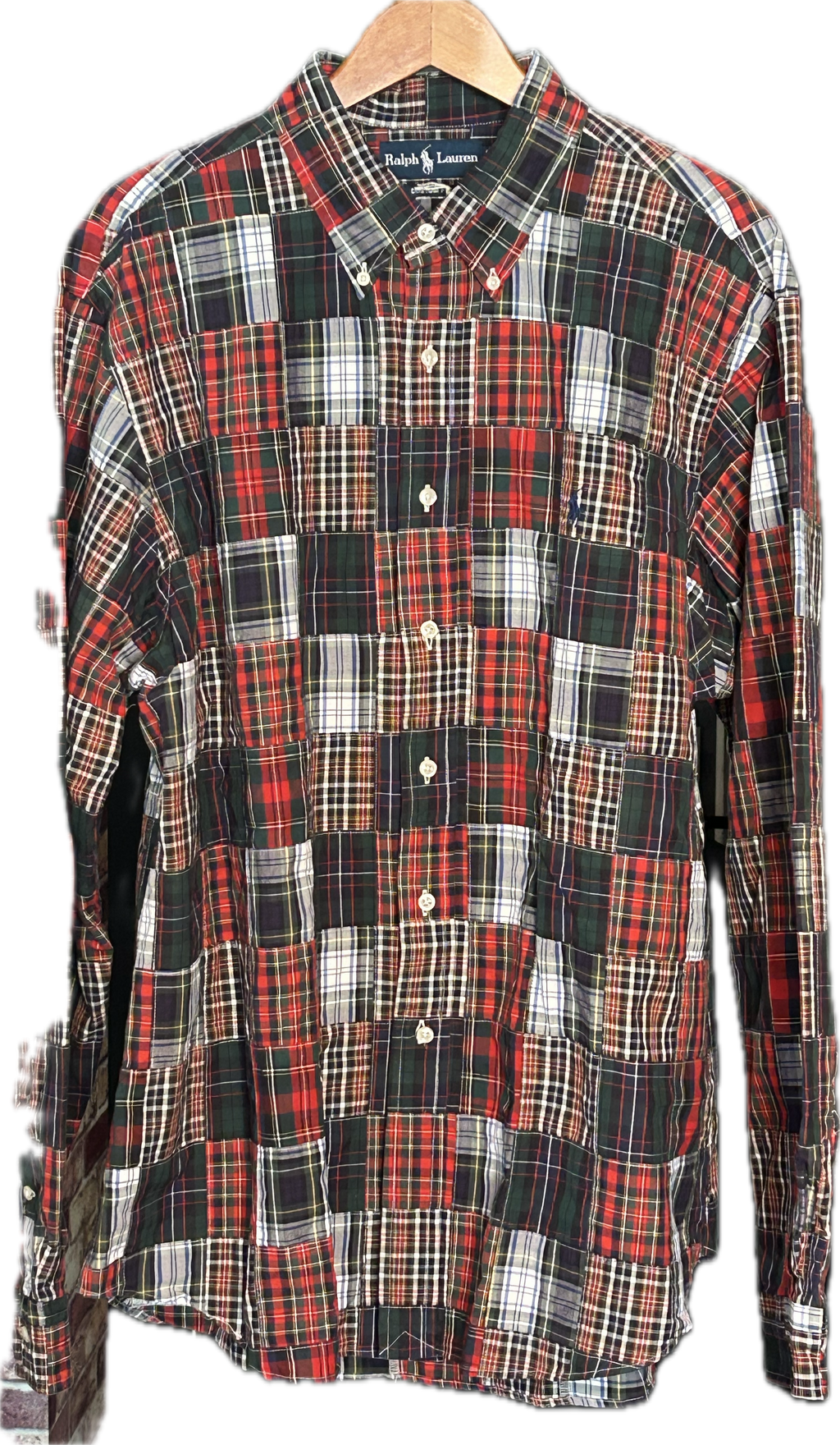 ★RALPH LAURENラルフローレンヴィンテージパッチワークシャツ②ＸＬ★RRLポロPOLOラグビーRUGBYラグビー限定★古着屋オクトパスホールド★