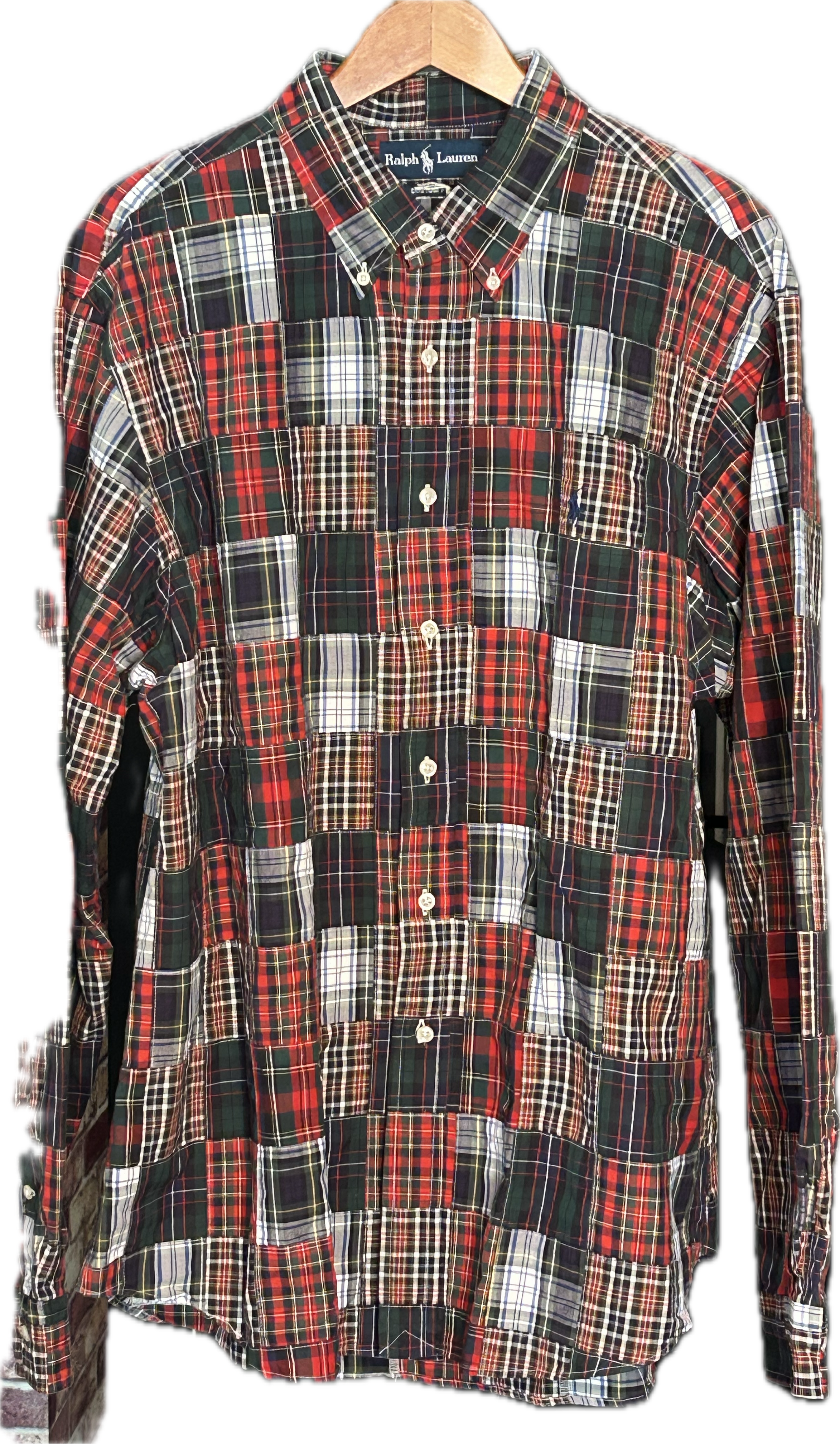 ★RALPH LAURENラルフローレンヴィンテージパッチワークシャツ②ＸＬ★RRLポロPOLOラグビーRUGBYラグビー限定★古着屋オクトパスホールド★