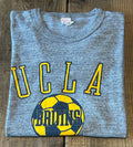 ★ウルフ＆サンズ社製ＵＳＡ製アメリカ製ヴィンテージUCLAカレッジサッカープリントＴシャツ灰グレーＬ★古着屋オクトパスホールド★