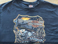 ★HARLEY DAVIDSONハーレーダビッドソンＵＳＡ製アメリカ製ヴィンテージスカルウイングＴシャツ黒ブラックＬ★古着屋オクトパスホールド★