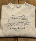 ★VelvaSheenベルバシーンＵＳＡ製アメリカ製ヴィンテージスウェットイラストプリントシャツグレーＸＬ★古着屋オクトパスホールド★
