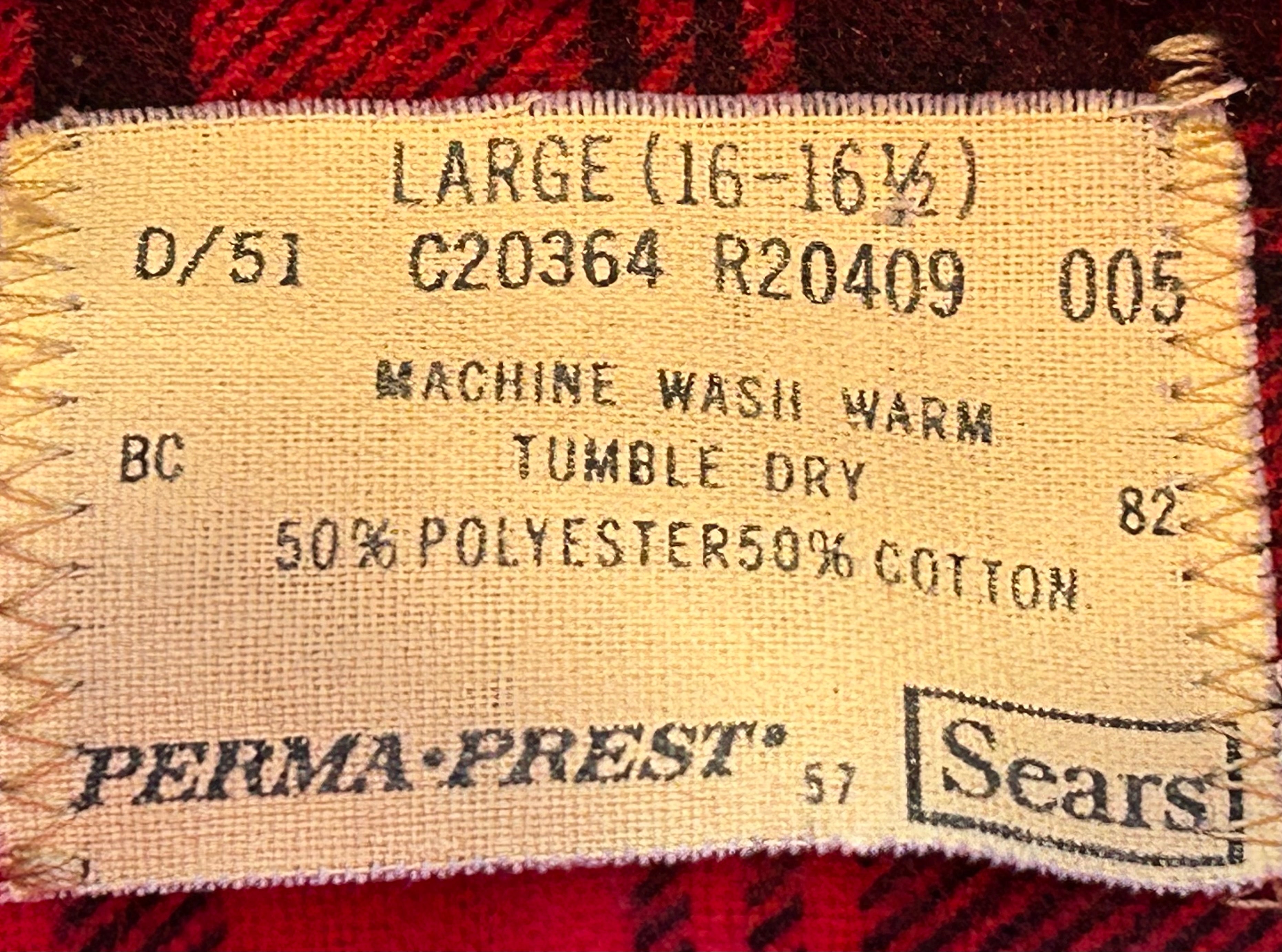 ★SEARSシアーズアメリカ製ヴィンテージプリントネルシャツ赤黒Ｌ★ピルグリムタウンクラフトカートコバーン★古着屋オクトパスホールド★