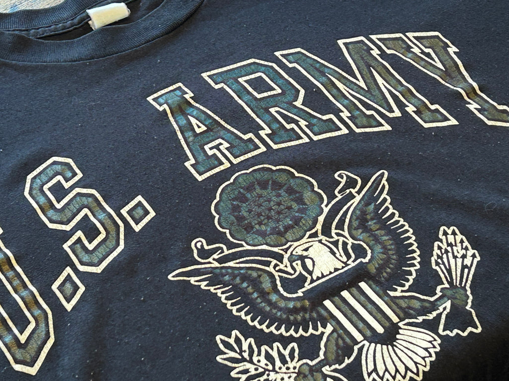 ★ARTEXアルテックスＵＳＡ製アメリカ製ヴィンテージミリタリーＴシャツ黒ブラックＬ★カレッジアメカジ★古着屋オクトパスホールド★