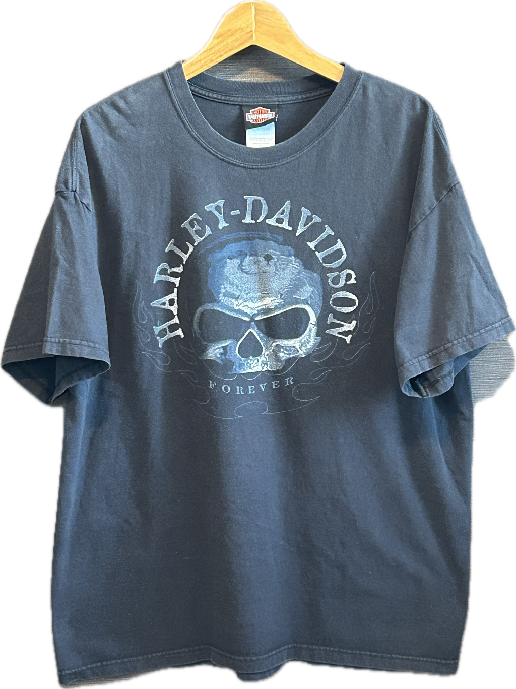 ★HARLEYDAVIDSONハーレーダビッドソンＵＳＡ製アメリカ製ヴィンテージスカル＆クジラＴシャツ黒ブラックＸＬ★古着屋オクトパスホールド★