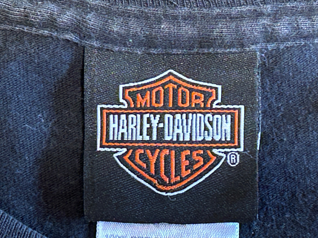 ★HARLEY DAVIDSONハーレーダビッドソンＵＳＡ製アメリカ製90sヴィンテージ白熊ポーラベアＴシャツ黒ブラックＬ★古着屋オクトパスホールド★