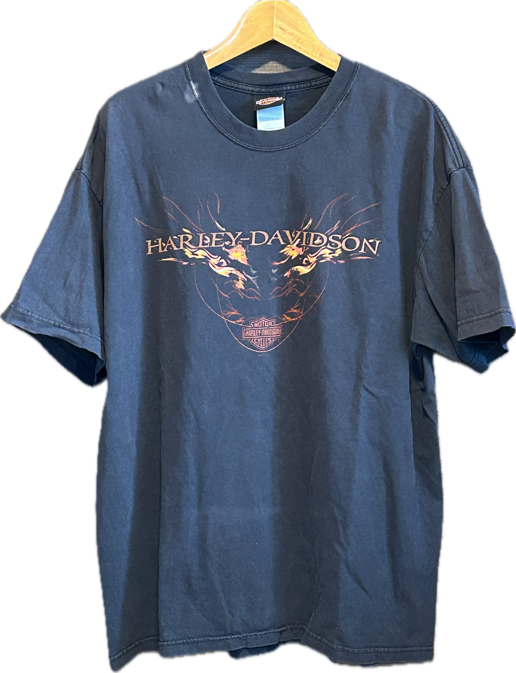★HARLEY DAVIDSONハーレーダビッドソンＵＳＡ製アメリカ製ヴィンテージ海賊パイレーツＴシャツ黒ブラックＬ★古着屋オクトパスホールド★