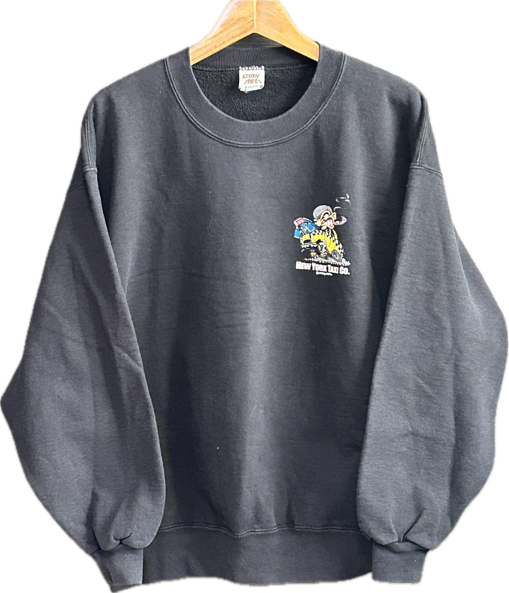 ★crazy shirtsクレイジーシャツＵＳＡ製アメリカ製ヴィンテージ両面プリントホットロッドスウェット黒ＸＬ★古着屋オクトパスホールド★